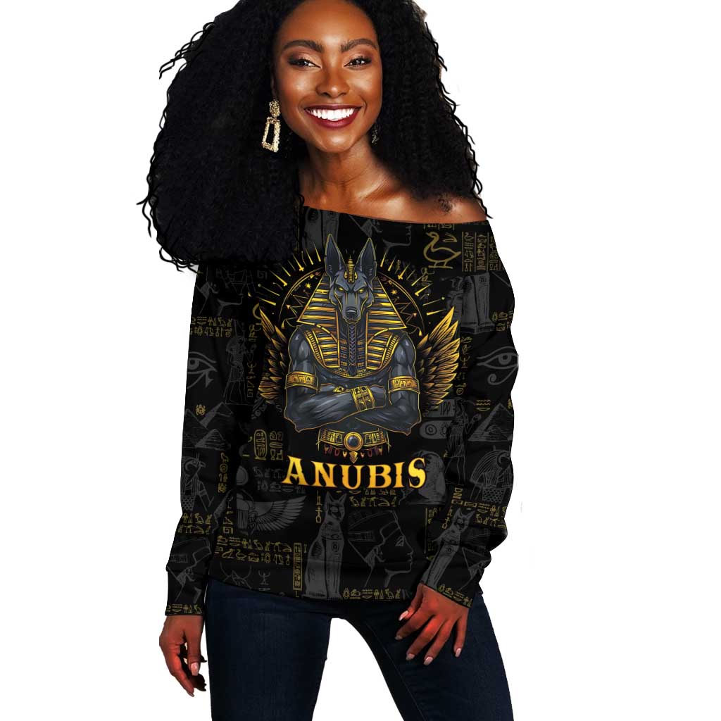 Anubis Egyptian God of Death Off Shoulder Sweater LT9