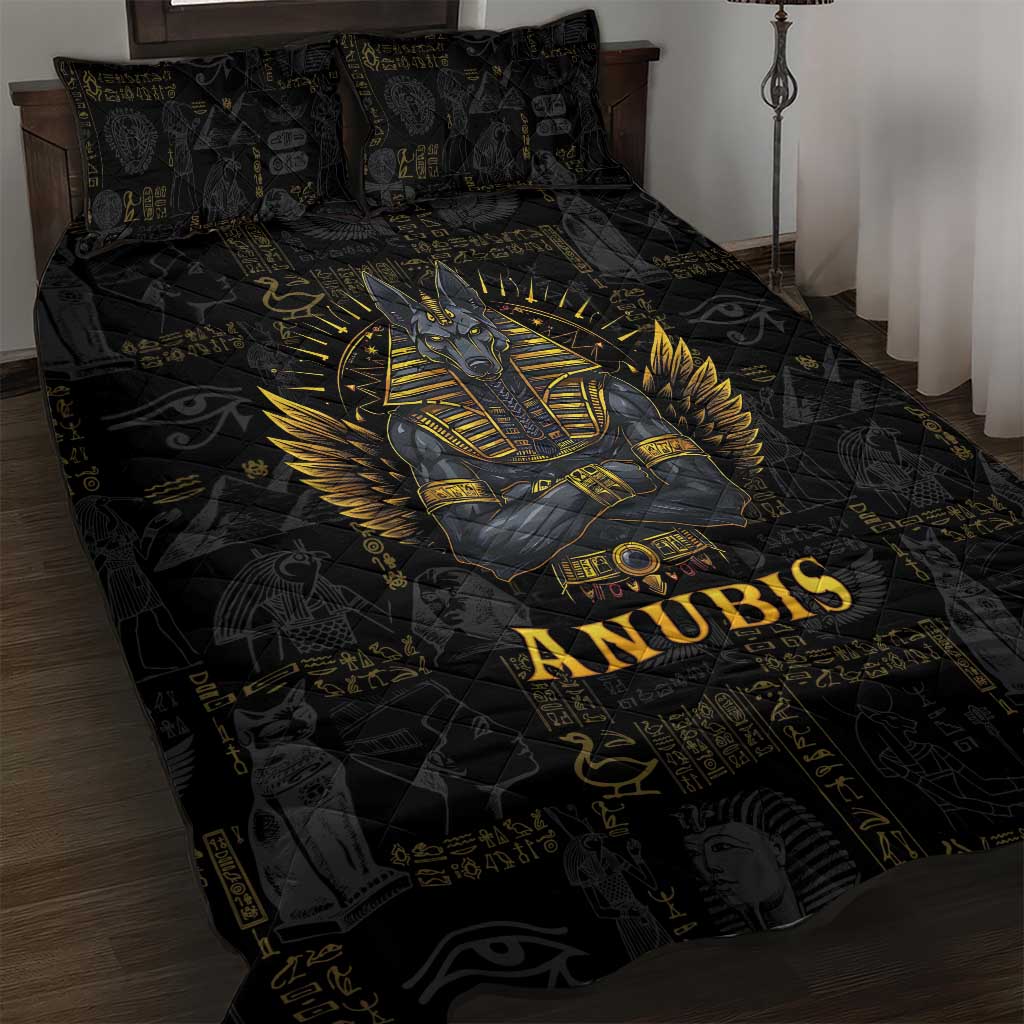 Anubis Egyptian God of Death Quilt Bed Set LT9