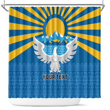 Kyrgyzstan Falcon Personalized Shower Curtain Tian Shan Mountains Rising Sun LT9