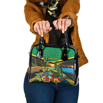 Jamaica Hummingbird and Crocodiles Personalized Shoulder Handbag LT9