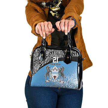 Botswana Cricket Custom Shoulder Handbag Baggy Blues Zebra Skins Pattern LT9