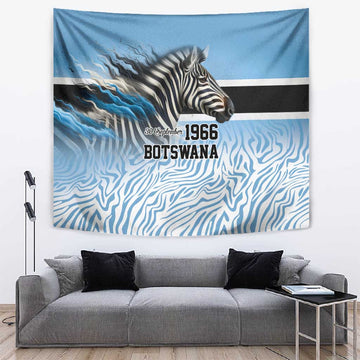 Botswana Independence Day 1966 Tapestry Tribal African Zebra Skins Pattern LT9