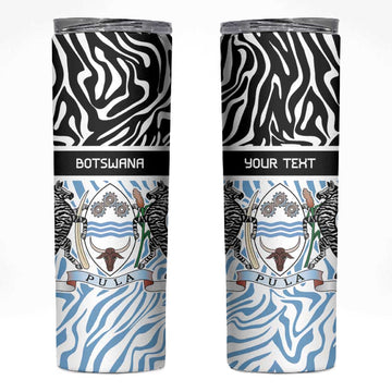 Botswana Personalized Skinny Tumbler African Zebra Skins Pattern LT9