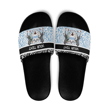 Botswana Personalized Slide Sandals Zebra Skins Pattern LT9