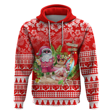 Personalised Hawaii Mele Kalikimaka Hoodie Santa Beach Merry Christmas LT9