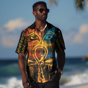 Eye of Ra and Eye of Horus Hawaiian Shirt Power and Magic Ancient Egyptian Mythology LT9