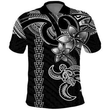 Hawaiian Tribal Polo Shirt Polynesian Kakau Turtle - White LT9