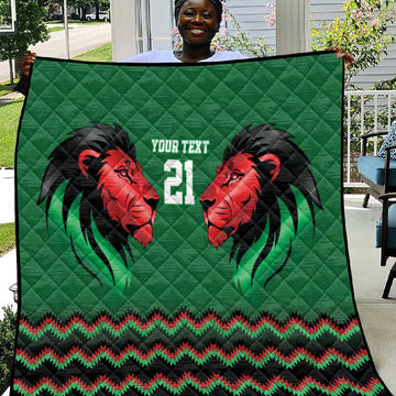 Custom Cricket Africa Kenya Quilt Green Lion Head with Kenyan Pattern LT9