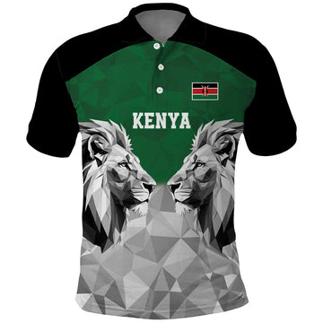 Kenya Rugby Custom Polo Shirt Green Kenyan 22-23 Motif LT9