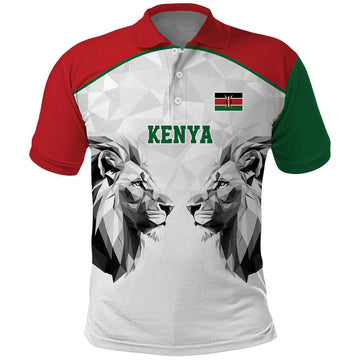 Kenya Rugby Custom Polo Shirt White Kenyan 22-23 Motif LT9