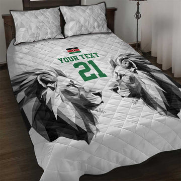 Custom Rugby Africa Kenya Quilt Bed Set White Kenyan 22-23 Motif LT9