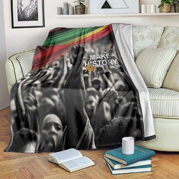 African-American History Month Blanket Black Power Hand Make His-Herstories LT9