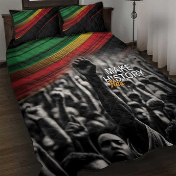 African-American History Month Quilt Bed Set Black Power Hand Make His-Herstories LT9