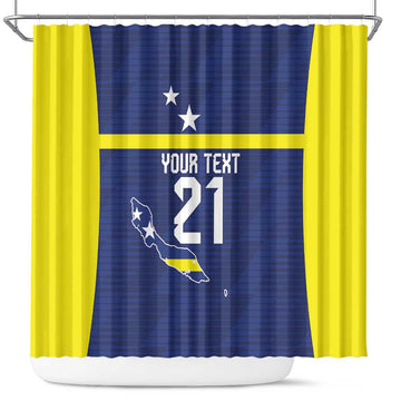 Personalized Curacao Sailboat Shower Curtain Tropical Beach Sunset LT9