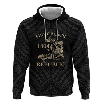 Personalized Haiti First Black Republic Hoodie Negre Marron With Map And Flag LT9