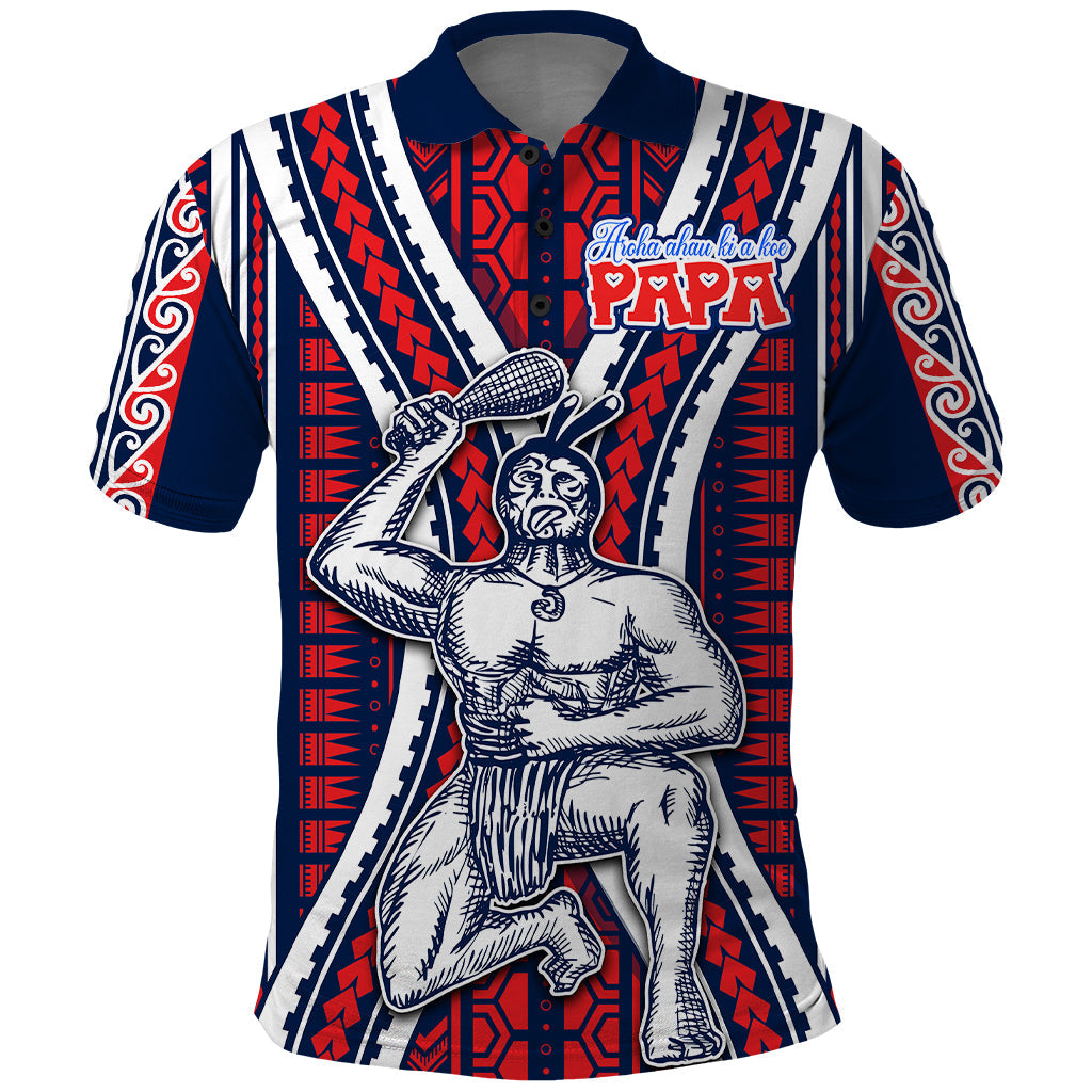 Aotearoa Father's Day Gift For Dad Polo Shirt Aroha Ahau Ki A Koe Papa - Maori Style Pattern LT9