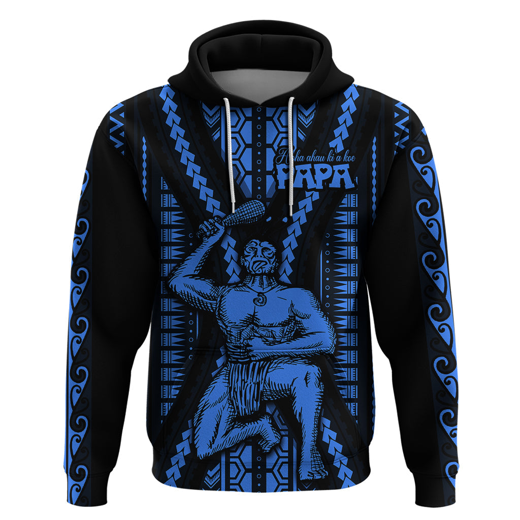 Aotearoa Father's Day Gift For Dad Hoodie Aroha Ahau Ki A Koe Papa - Blue Maori Style Pattern LT9
