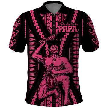 Maori Fathers Day New Zealand Polo Shirt Aroha Ahau Ki A Koe Papa - Pink LT9