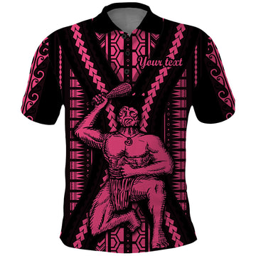 Custom Maori Fathers Day New Zealand Polo Shirt Aroha Ahau Ki A Koe Papa - Pink LT9