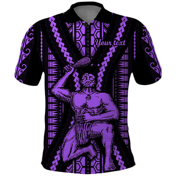 Custom Maori Fathers Day New Zealand Polo Shirt Aroha Ahau Ki A Koe Papa - Purple LT9