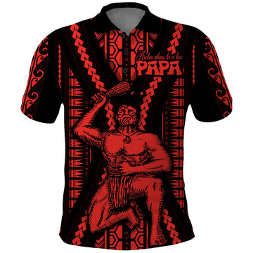 Maori Fathers Day New Zealand Polo Shirt Aroha Ahau Ki A Koe Papa - Red LT9