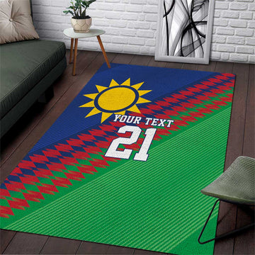 Custom Cricket African Namibia Area Rug Namibian Sporty Pattern Flag Motif LT9