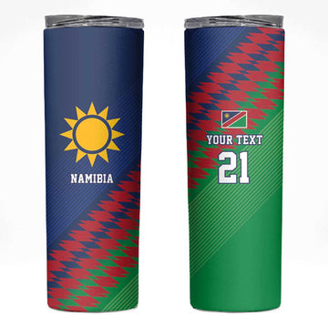 Custom Cricket African Namibia Skinny Tumbler Namibian Sporty Pattern Flag Motif LT9