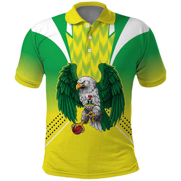 Nigeria Cricket Custom Polo Shirt Najeriya Yellow Greens Eagle LT9