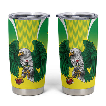 Custom Cricket African Nigeria Tumbler Cup Najeriya Yellow Greens Eagle LT9