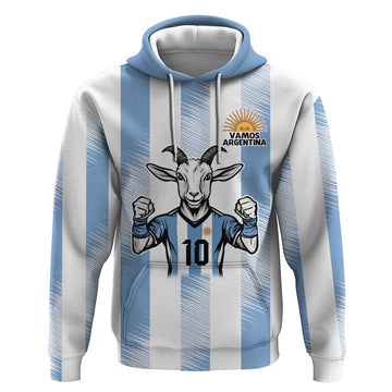 Blue Argentina 10 Goat Hoodie History Champions World Cup LT9