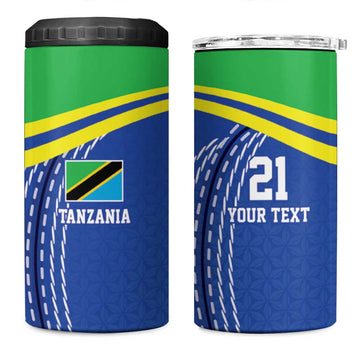 Custom Cicket African Tanzania 4 in 1 Can Cooler Tumbler The Cows Tanzania Pattern LT9