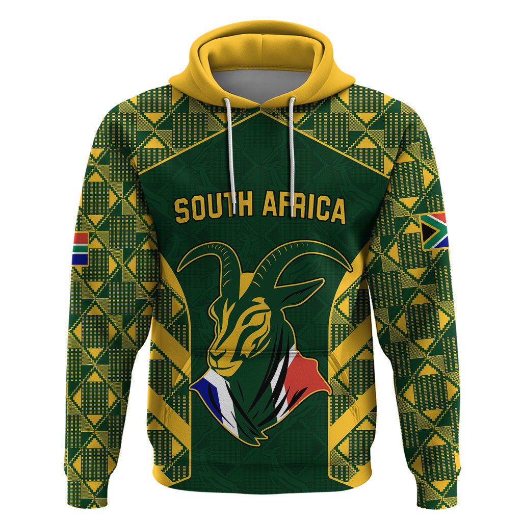 Custom South Africa Rugby Hoodie Bokke Champions Kente Pattern LT9