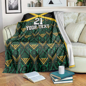 Afro-Jamaicans Football Custom Blanket Black Ethnic Motifs LT9