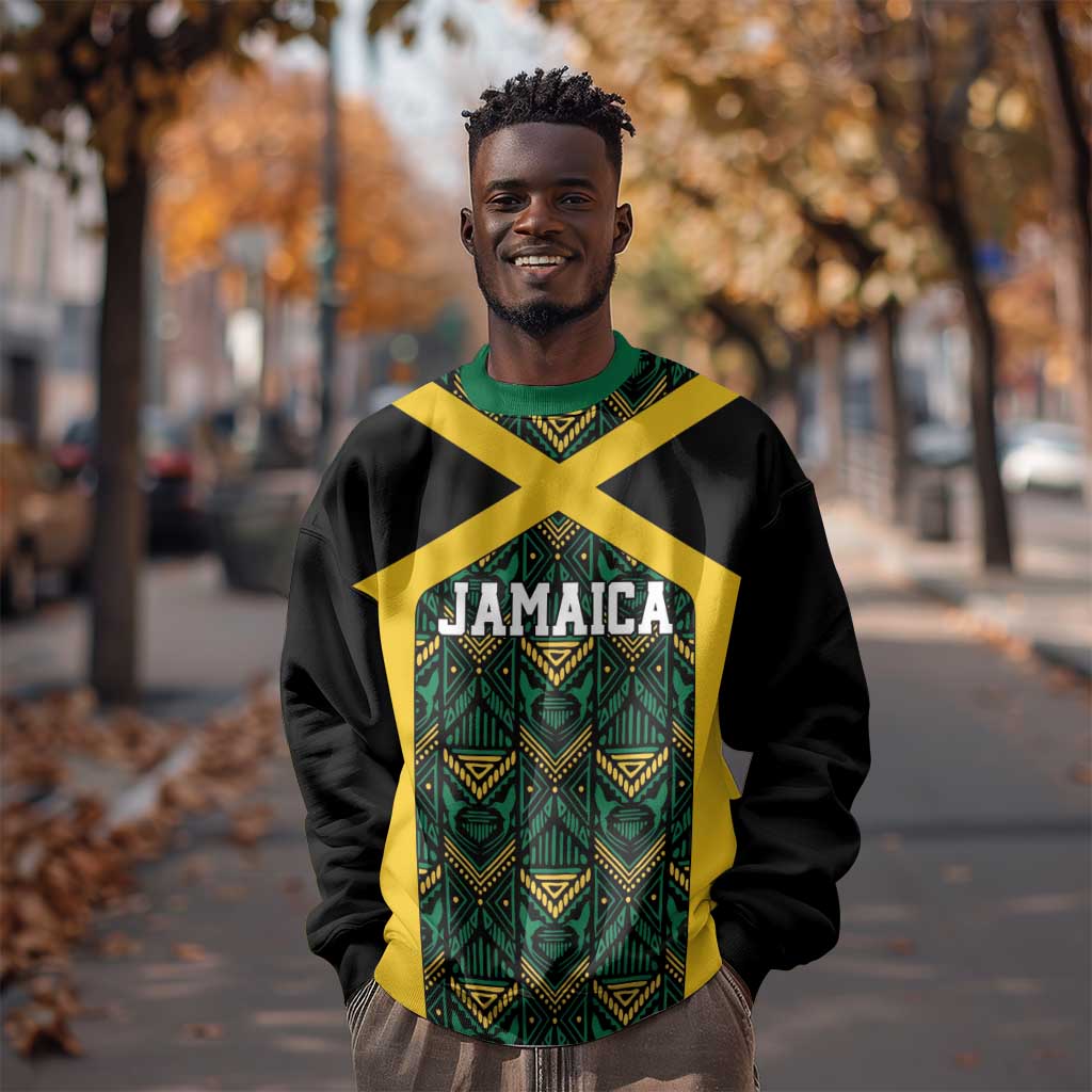 Afro-Jamaicans Football Custom Sweatshirt Black Ethnic Motifs LT9