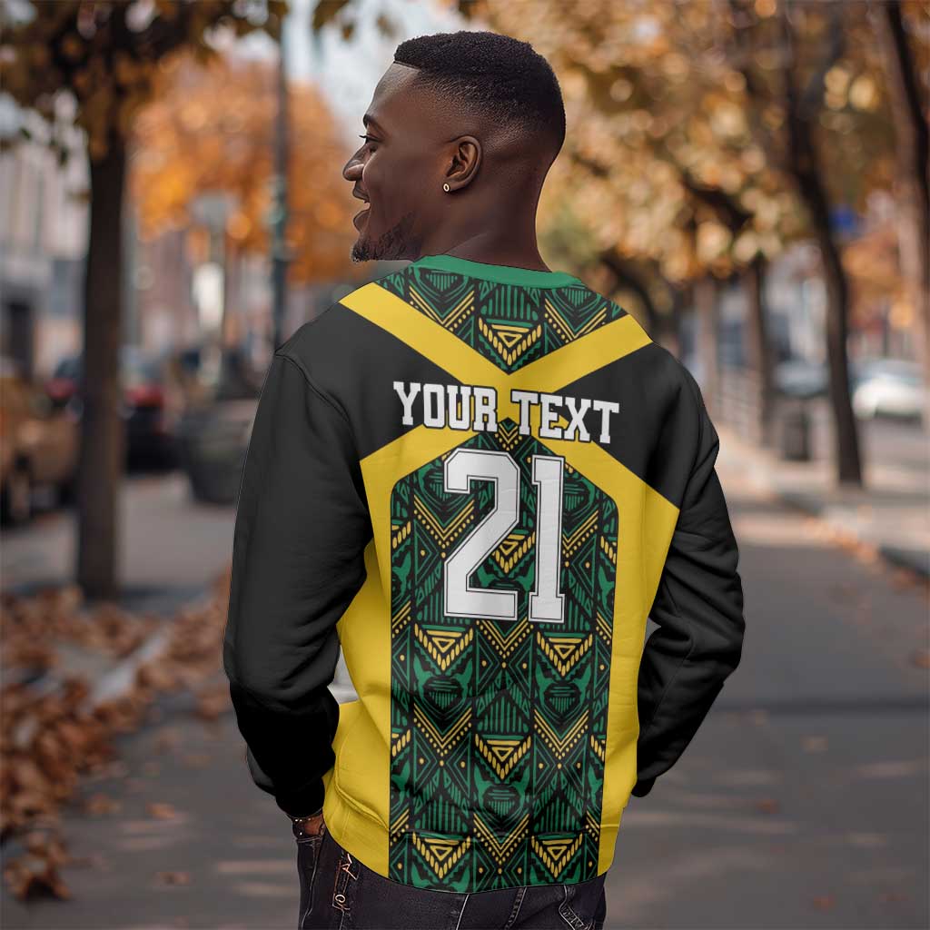 Afro-Jamaicans Football Custom Sweatshirt Black Ethnic Motifs LT9