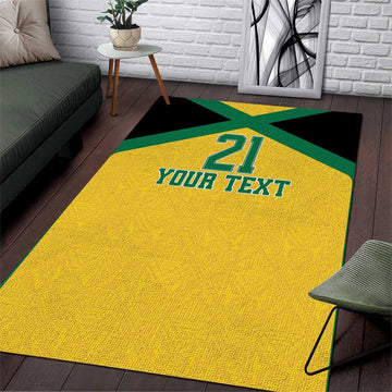 Afro-Jamaicans Football Custom Area Rug Gold Ethnic Motifs LT9