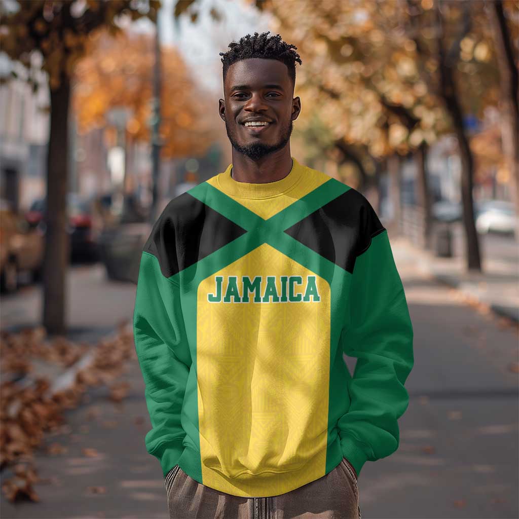 Afro-Jamaicans Football Custom Sweatshirt Gold Ethnic Motifs LT9
