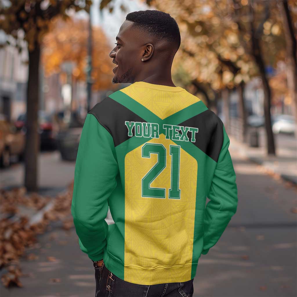 Afro-Jamaicans Football Custom Sweatshirt Gold Ethnic Motifs LT9