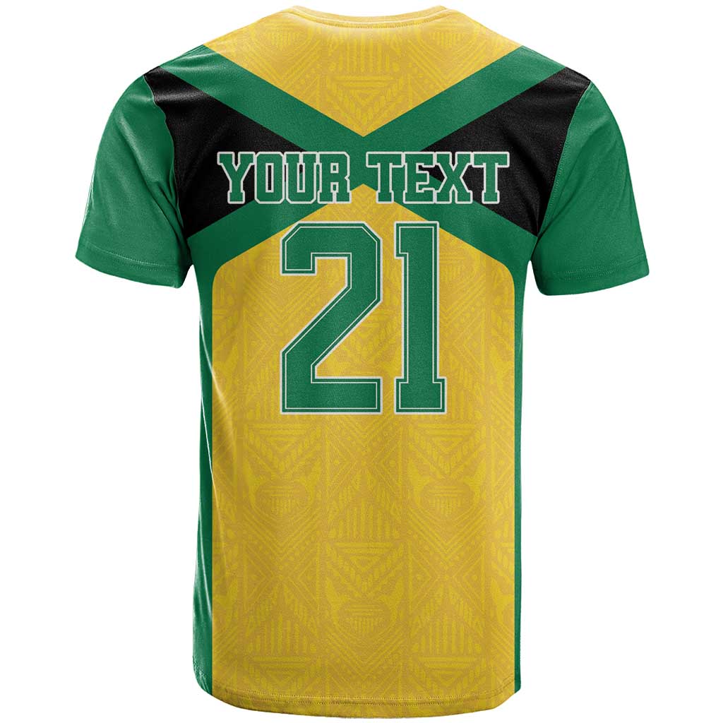 Afro-Jamaicans Football Custom T shirt Gold Ethnic Motifs LT9