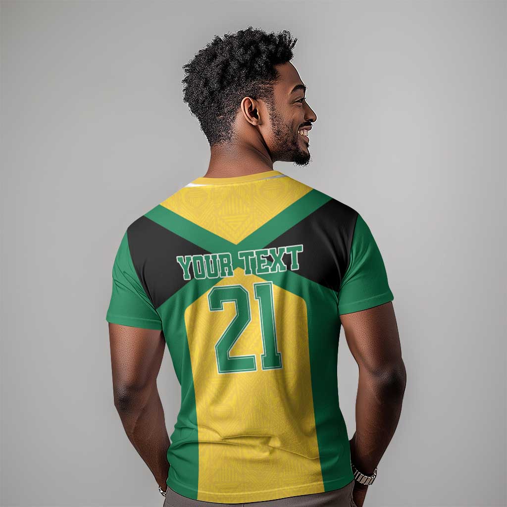 Afro-Jamaicans Football Custom T shirt Gold Ethnic Motifs LT9