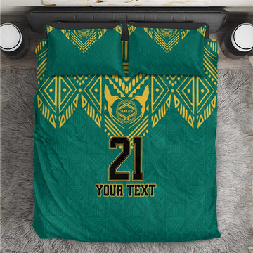 Afro-Jamaicans Tribal Custom Football Bedding Set Green Style LT9
