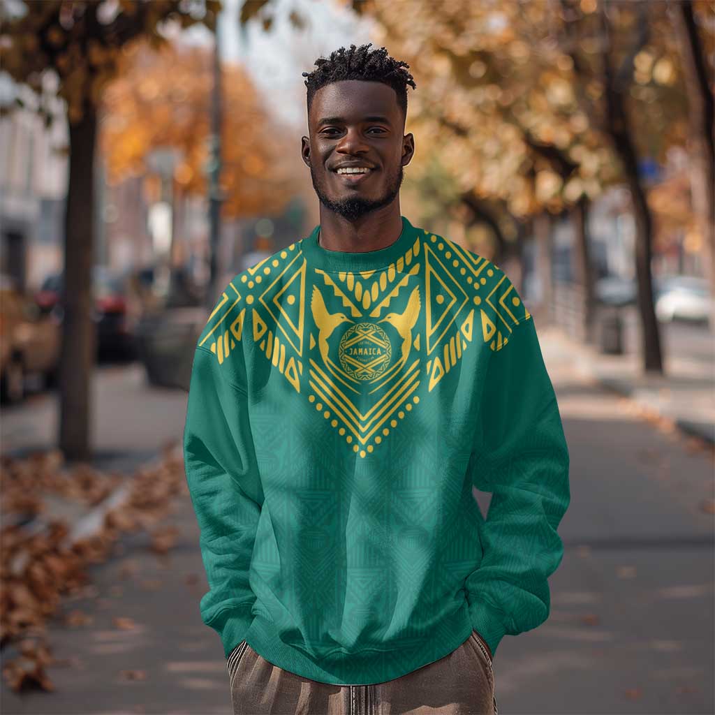 Afro-Jamaicans Tribal Custom Football Sweatshirt Green Style LT9