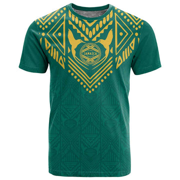 Afro-Jamaicans Tribal Custom Football T shirt Green Style LT9