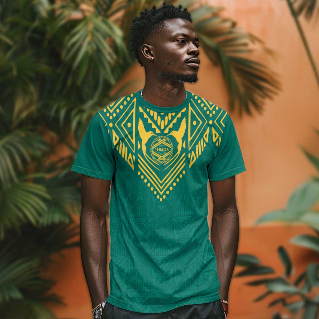 Afro-Jamaicans Tribal Custom Football T shirt Green Style LT9