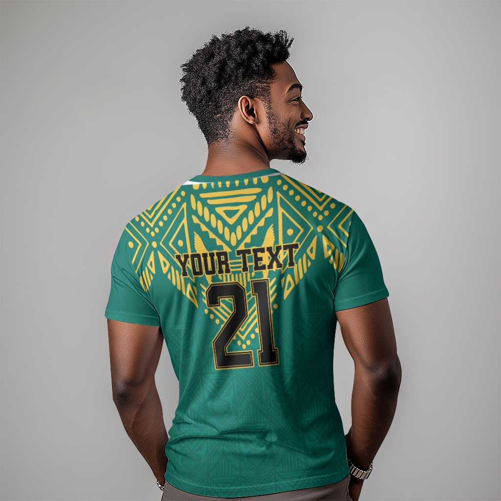 Afro-Jamaicans Tribal Custom Football T shirt Green Style LT9