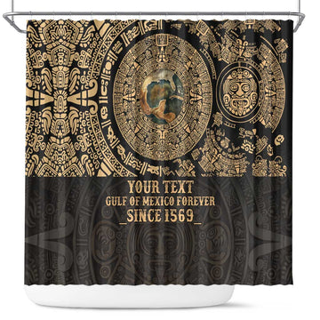 Gulf of Mexico Personalized Shower Curtain Since 1569 Aztec Vingtage LT9