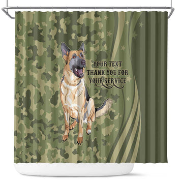 United States Canine Personalized Shower Curtain USA Military K9s Camouflage LT9