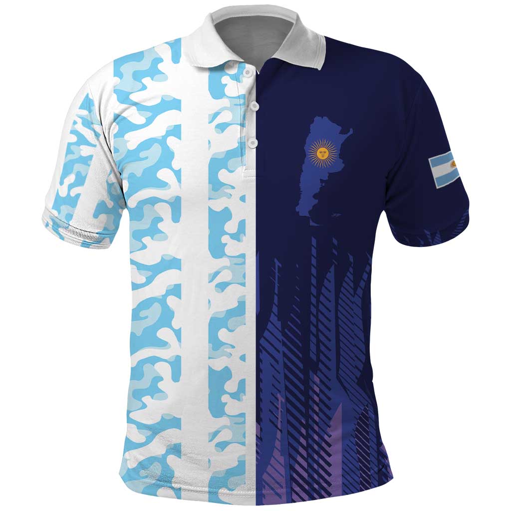 Argentina Football Custom Polo Shirt Vamos La Albiceleste Half Version LT9