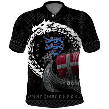 Denmark Viking Drakkar Polo Shirt Viking Blood LT9