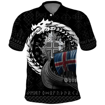 Iceland Viking Drakkar Polo Shirt Viking Blood LT9